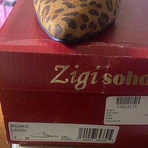 Zigi Soho Leopard-Print Pointed Toe Flat in Brown and Black Size 7 M